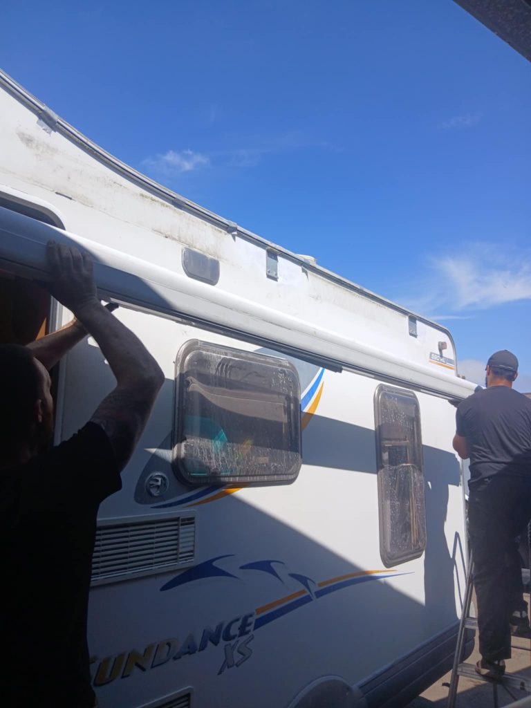 fitting motorhome's awning