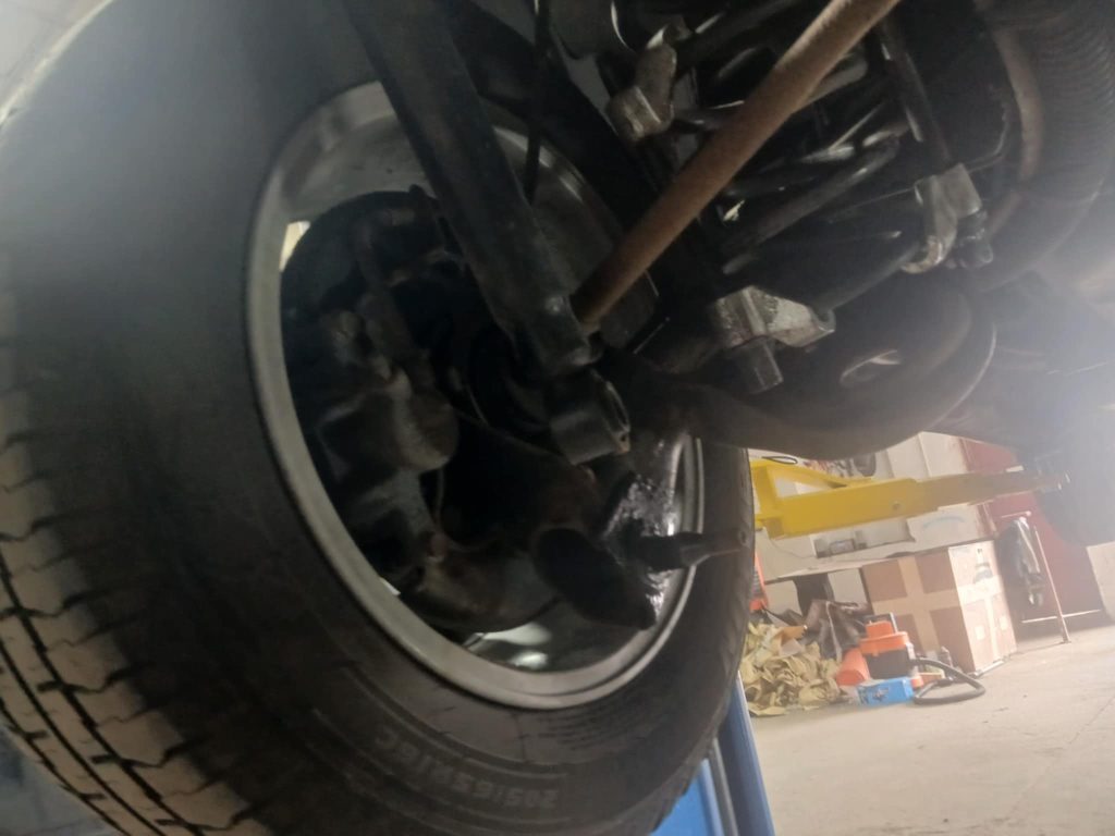 Toyota Alphard with suspension lifters