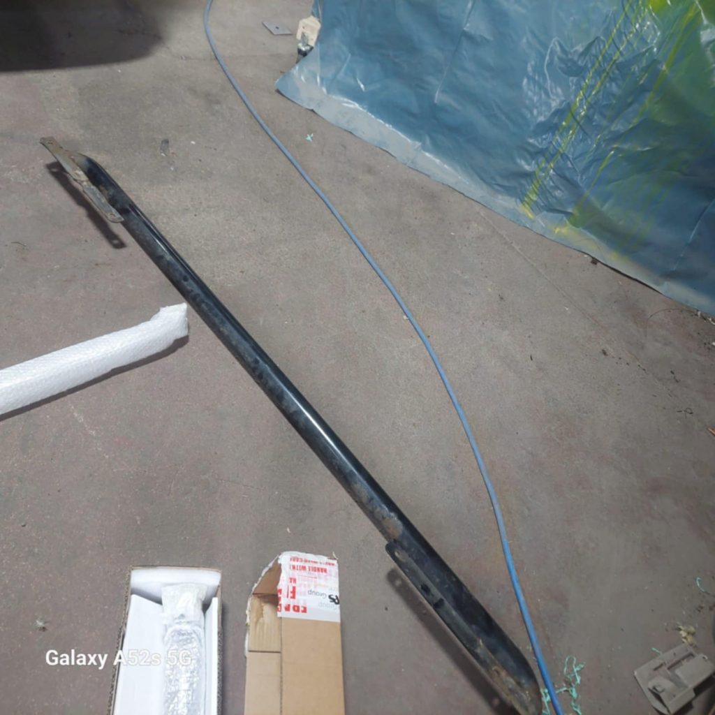 VW T6.1 side bar installation parts and brackets prepared before fitting