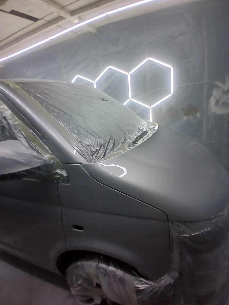 Metallic silver campervan respray North Wales
