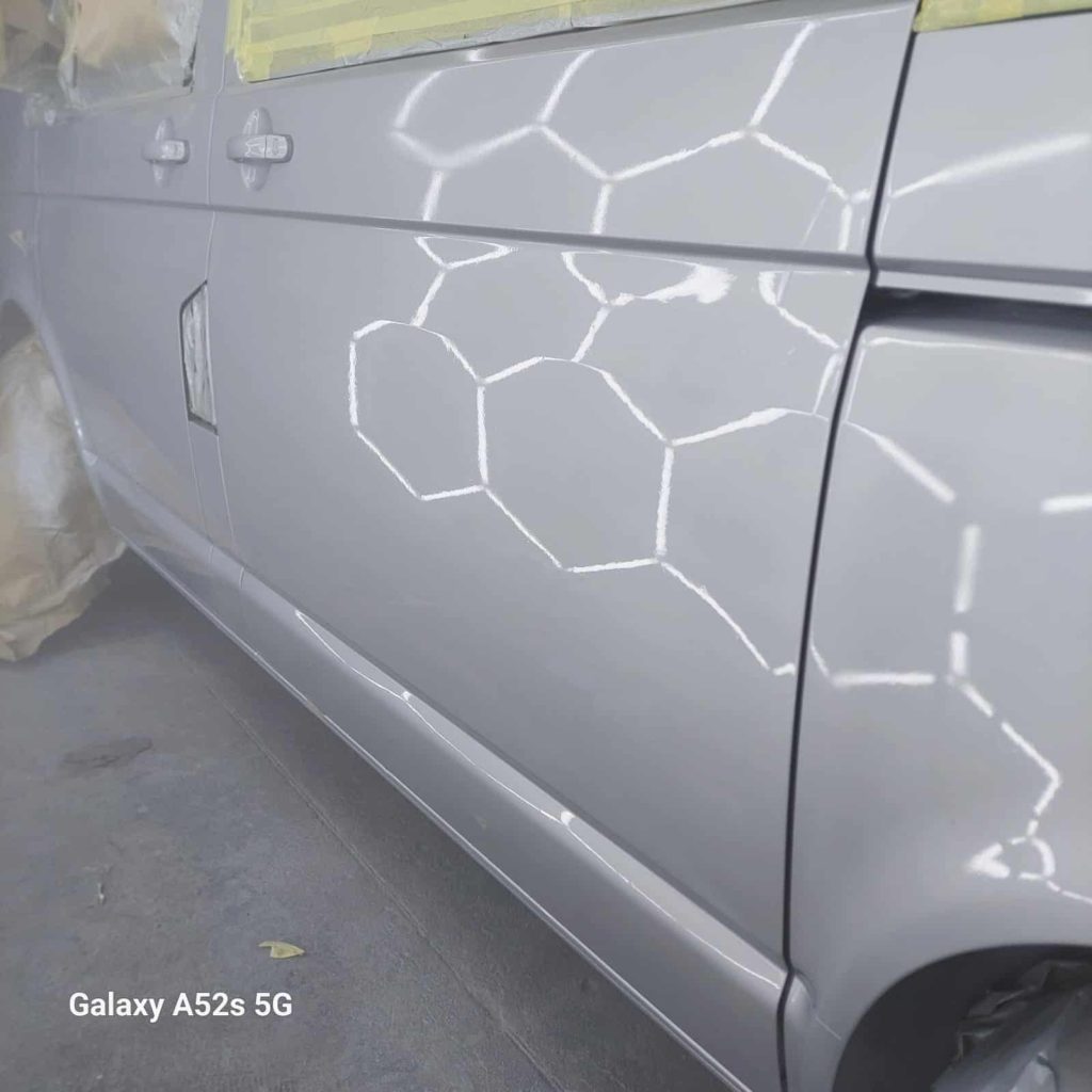 Metallic silver campervan respray North Wales