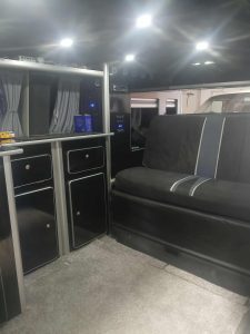 VW T5 campervan lining and LED spotlight installation