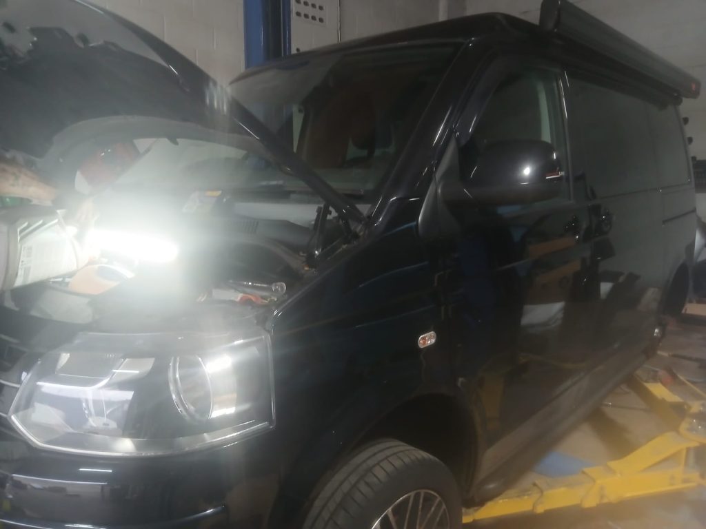 vw t5 sportline engine service front view at kinmel campers