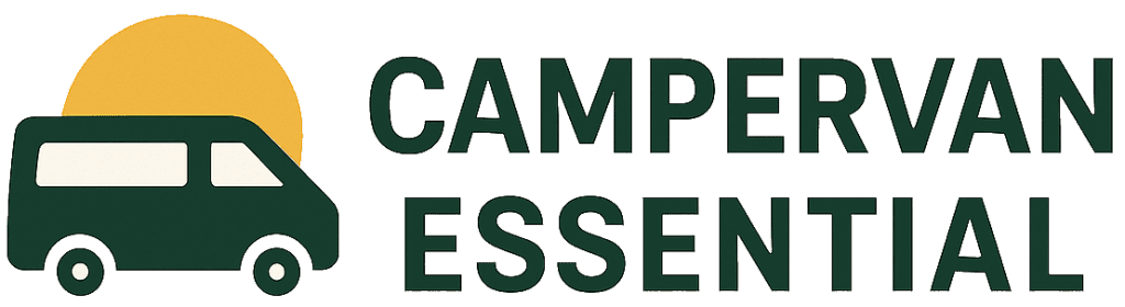 Campervan Essential logo, a specialist retailer for campervan equipment and accessories used in real-world campervan builds."