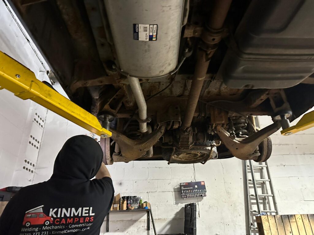 Professional campervan underseal service carried out by Kinmel Campers specialist technician
