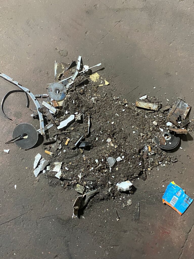 Talbot Express restoration removed corroded metal and debris from chassis repair