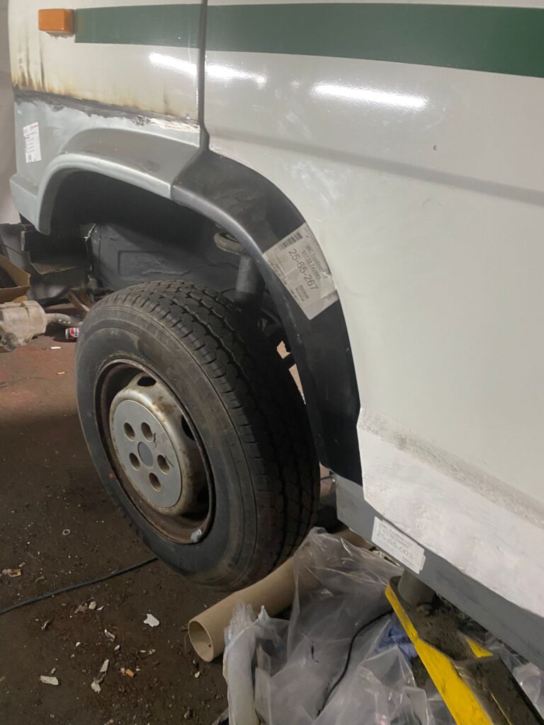 Talbot Express restoration inner wheel arch repair and structural reinforcement work