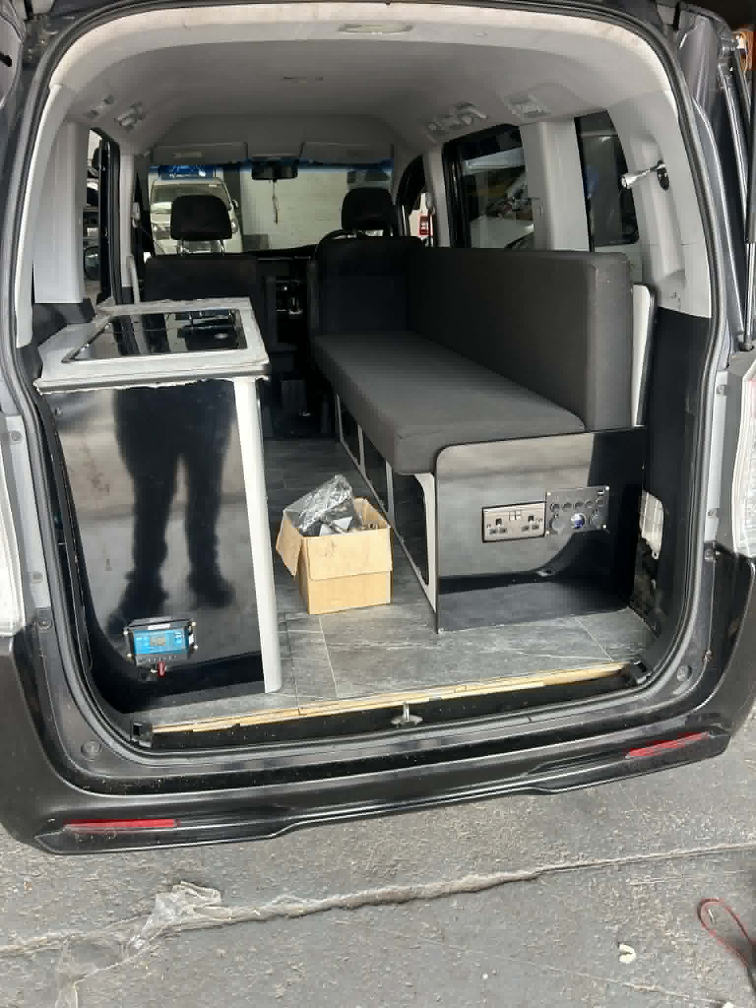 Campervan electrical system North Wales upgrade with solar, hook-up and new flooring